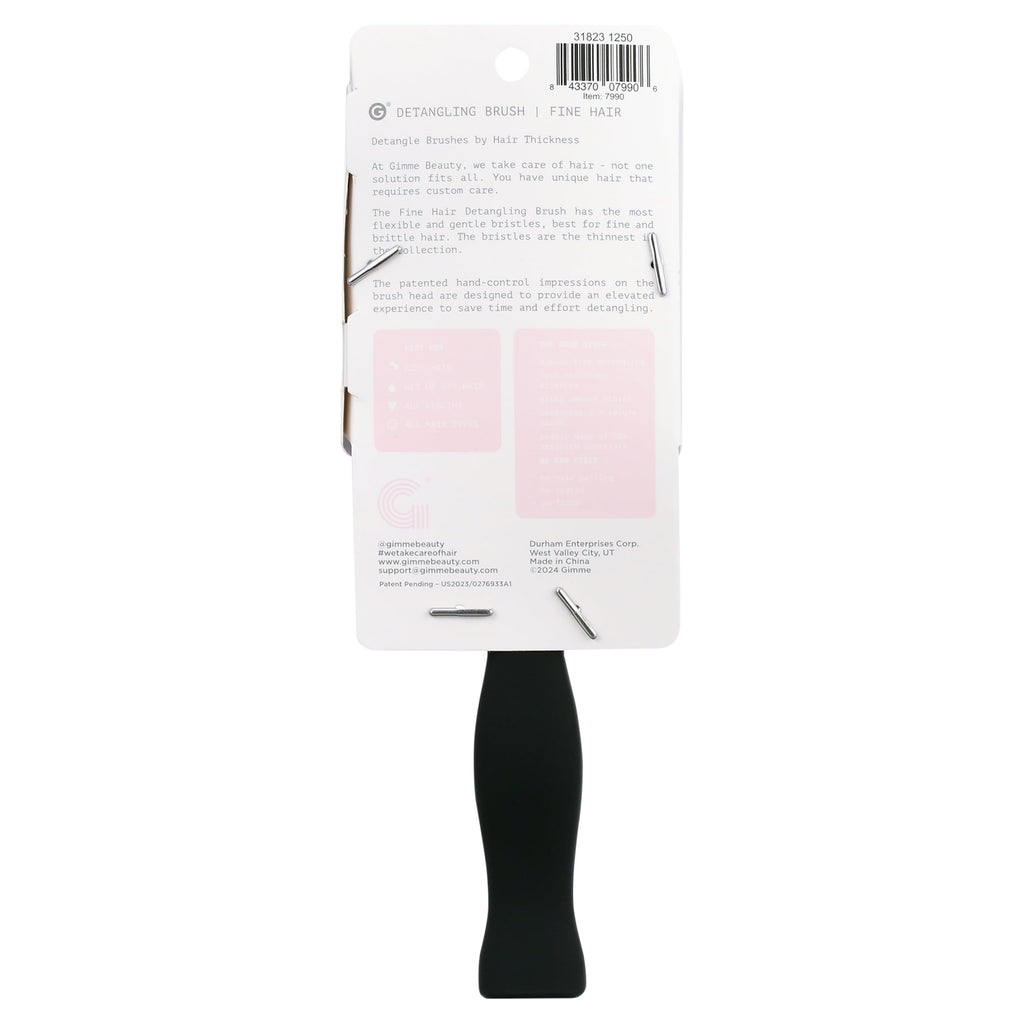 Gimme Beauty Hairbrush Detangle Fine Hair Synthetic Bristles Black 1ct
