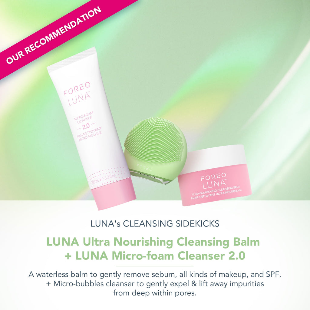 FOREO LUNA 4 Go - Silicone Facial Cleansing Brush for Travel & Daily Skincare - Pistachio
