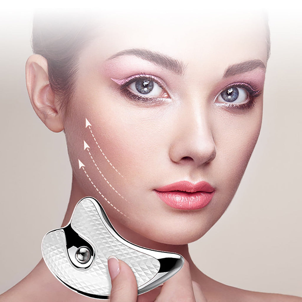 Beauty Clearance Under $15 Facial Scraper Massager, Household Electric Board, Face Lifting Firming Beauty Scraping Instrument Facial Scraping Massage Tool For Women Electric Gua White