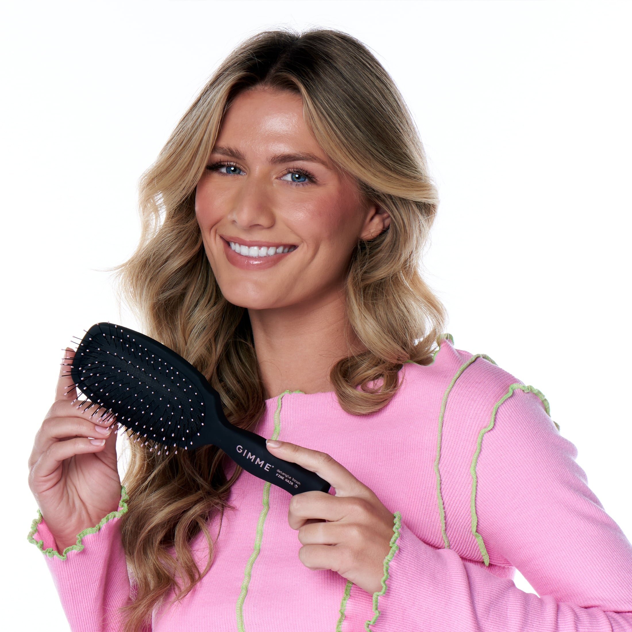 Gimme Beauty Hairbrush Detangle Fine Hair Synthetic Bristles Black 1ct