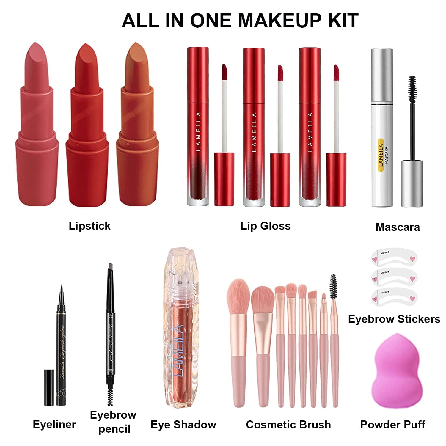 MISS ROSE 132 Colors Makeup Kit All in One,Professional Make Up Kit for Teenage Girl,Makeup Set for Women,Include Eyeshadow/Lipstick/Concealer/Lip Gloss/Eyeliner/Mascara/Makeup Brushes