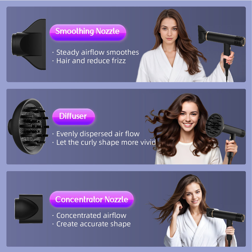 SKIMI Ionic Hair Dryer, High Speed 110000RPM Blow Dryer, Hair Blow Dryer with Diffuser for Women