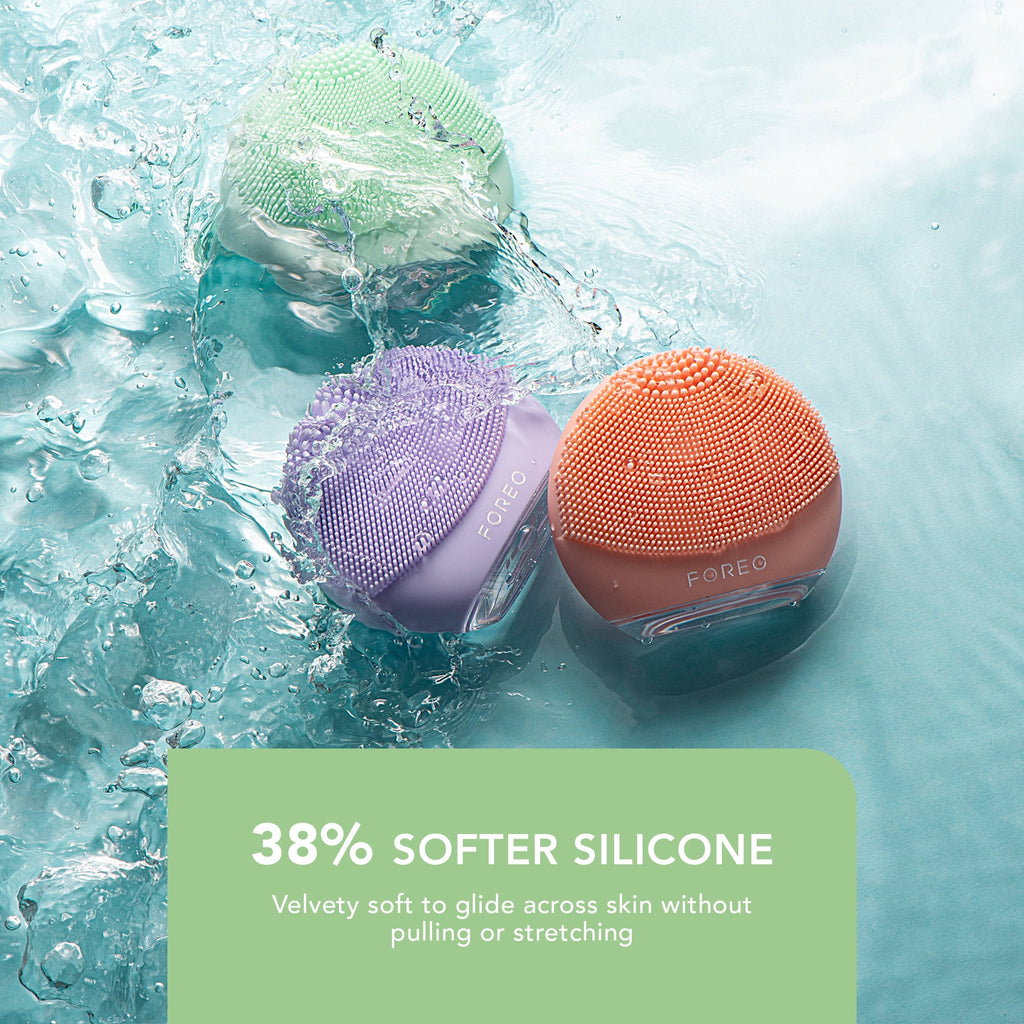 FOREO LUNA 4 Go - Silicone Facial Cleansing Brush for Travel & Daily Skincare - Pistachio