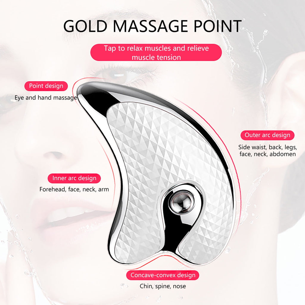 Beauty Clearance Under $15 Facial Scraper Massager, Household Electric Board, Face Lifting Firming Beauty Scraping Instrument Facial Scraping Massage Tool For Women Electric Gua White