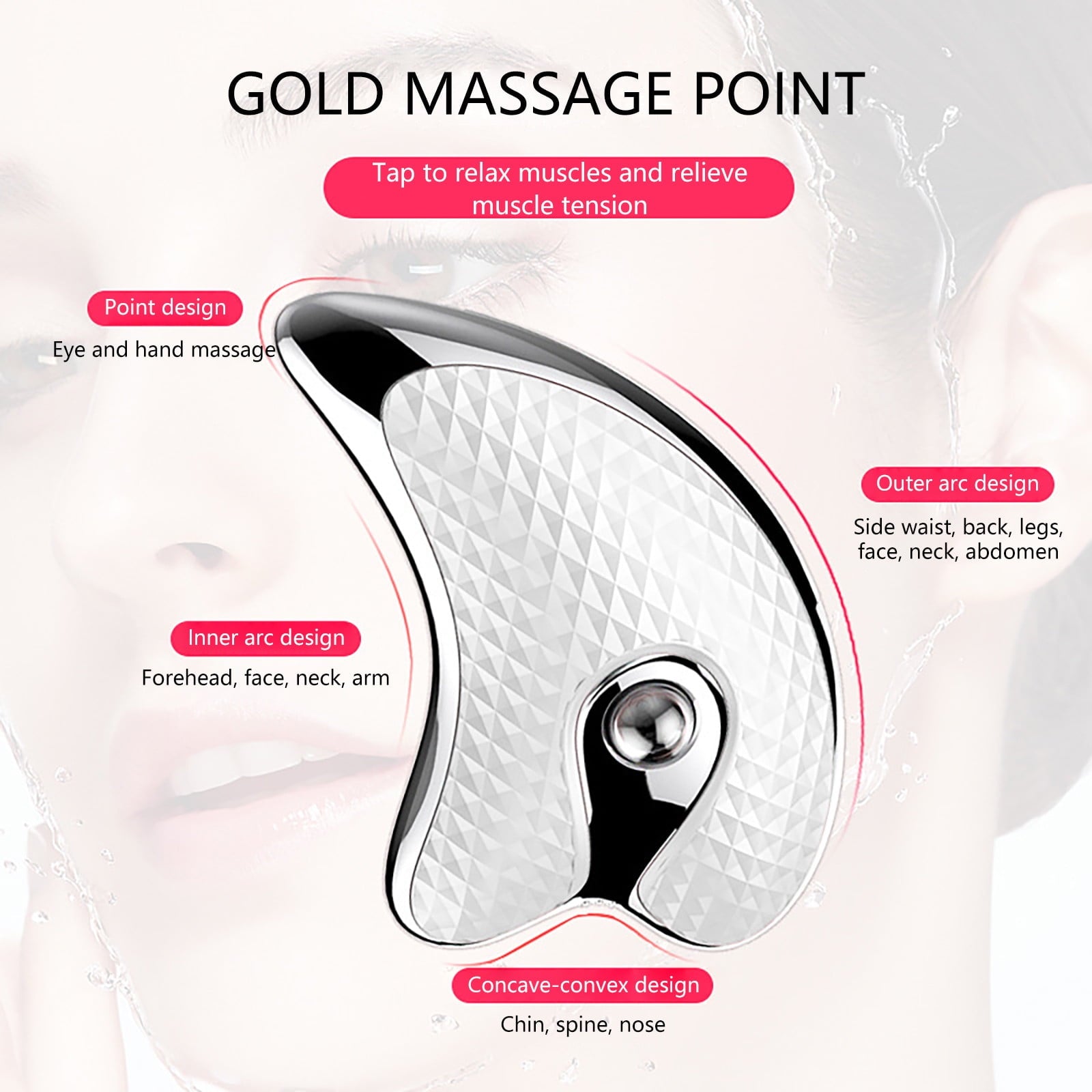 Beauty Clearance Under $15 Facial Scraper Massager, Household Electric Board, Face Lifting Firming Beauty Scraping Instrument Facial Scraping Massage Tool For Women Electric Gua White