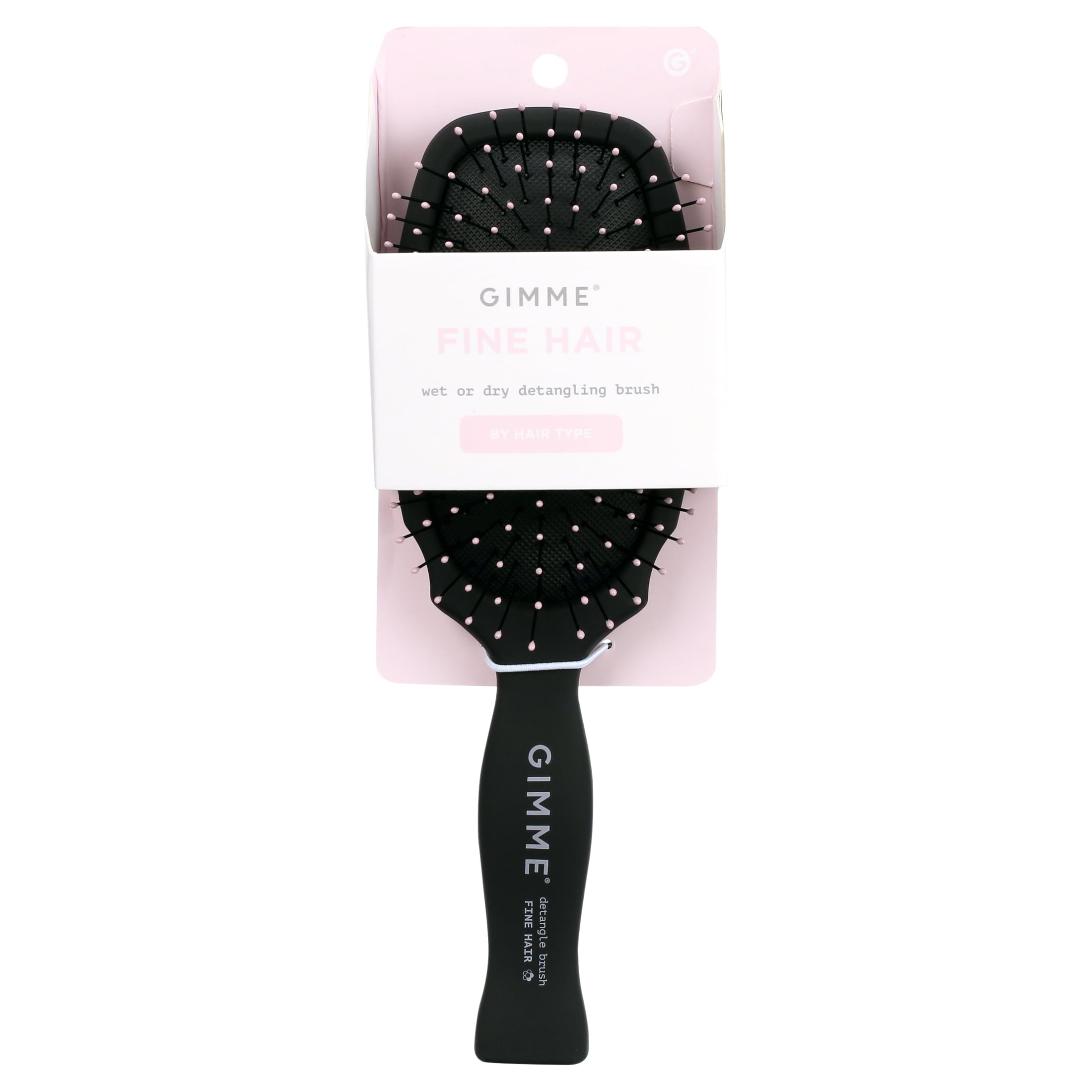 Gimme Beauty Hairbrush Detangle Fine Hair Synthetic Bristles Black 1ct