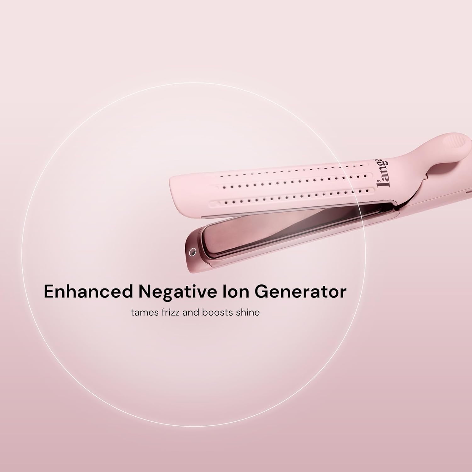 L'ANGE HAIR Le Duo Edge 360° Airflow Titanium Styler Blush | 1” Wide Titanium Plates with Rounded Corners & Softly Beveled Edges (Blush)