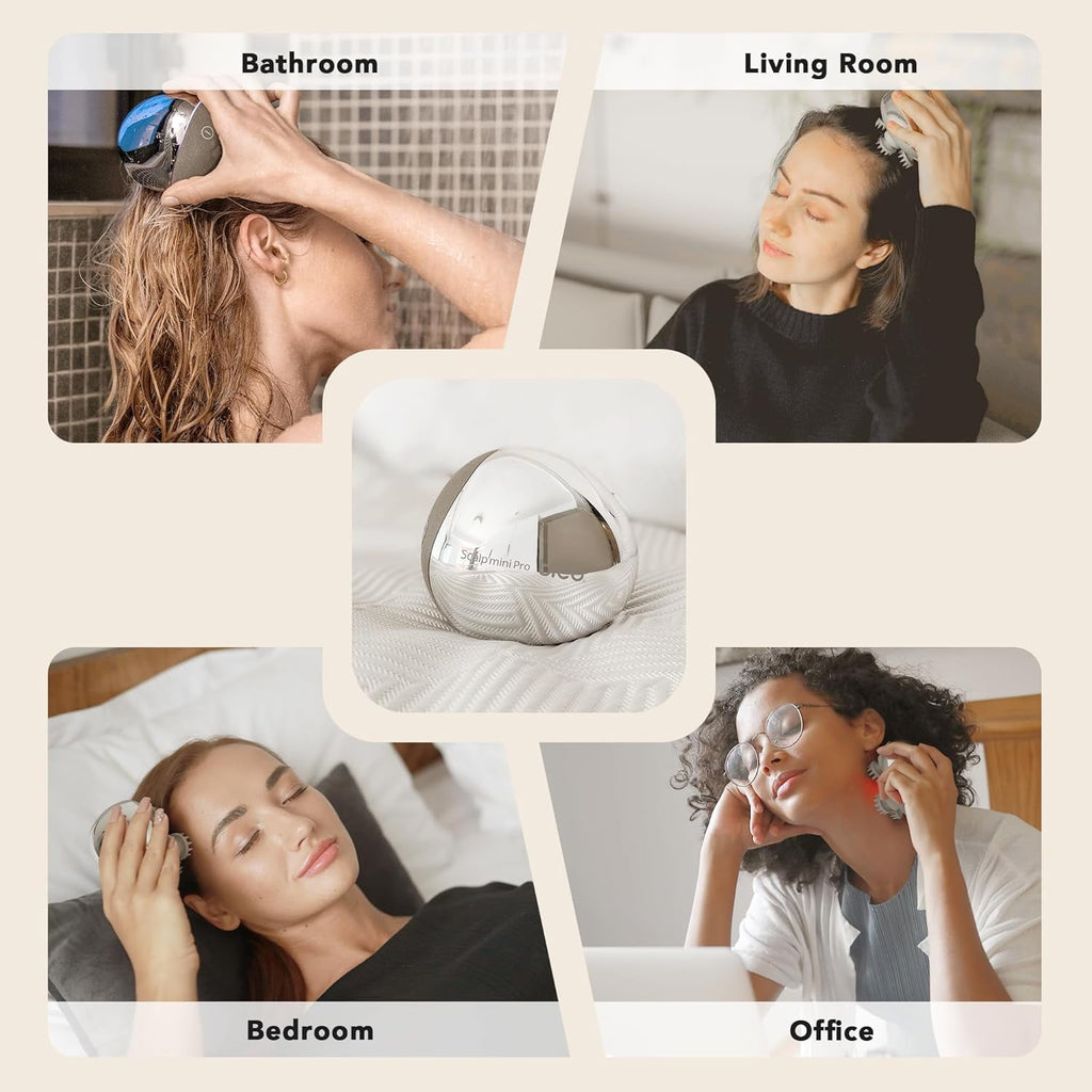 Breo Scalp Mini Pro Scalp Massager IPX7 Scratcher Detangler Kneading Bamboo Charging Base Natural  Care Therapy
