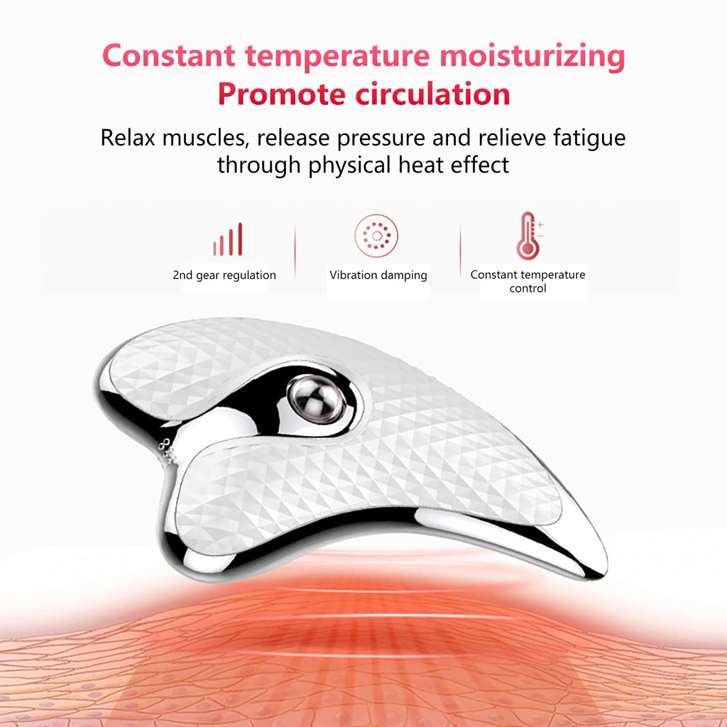 Beauty Clearance Under $15 Facial Scraper Massager, Household Electric Board, Face Lifting Firming Beauty Scraping Instrument Facial Scraping Massage Tool For Women Electric Gua White