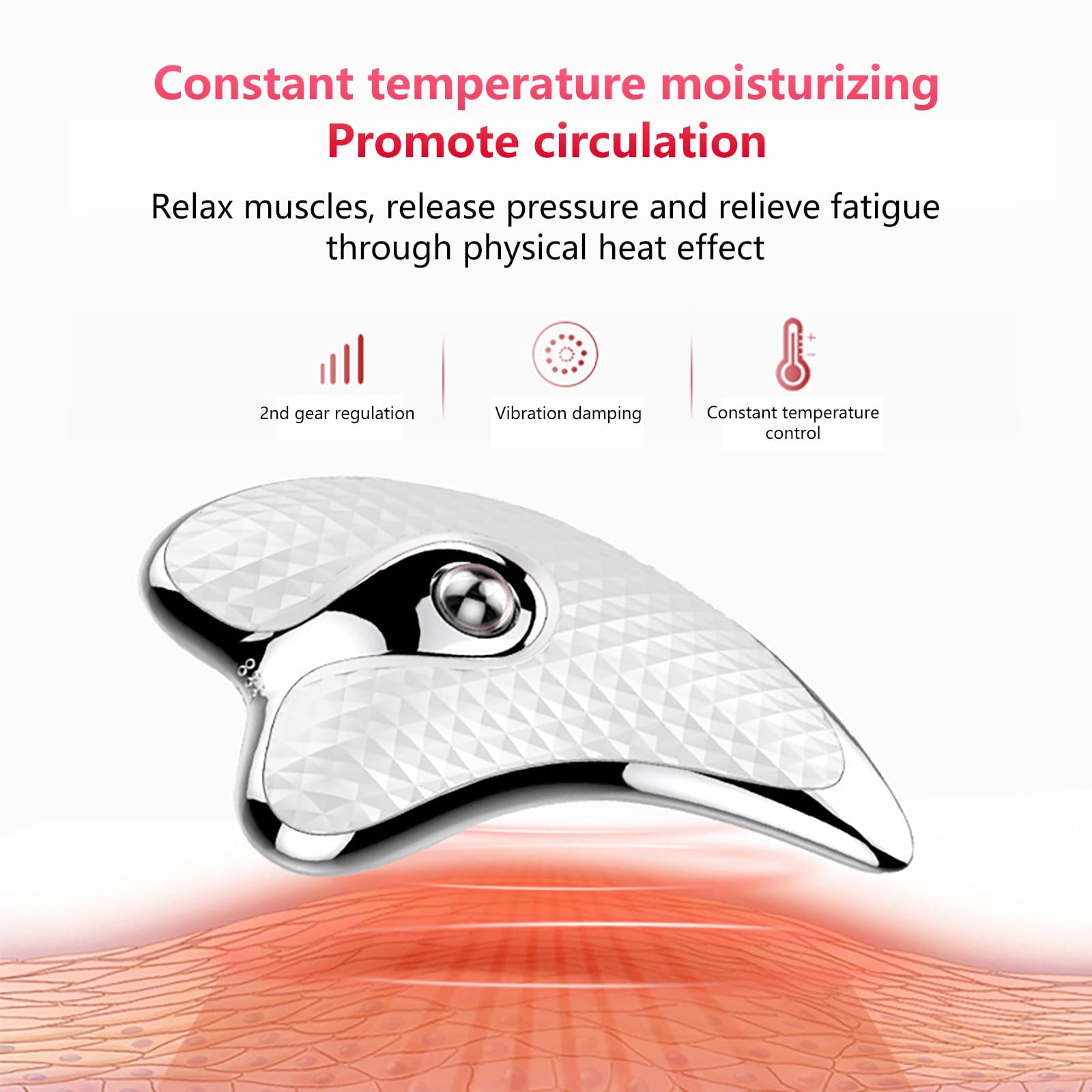 Beauty Clearance Under $15 Facial Scraper Massager, Household Electric Board, Face Lifting Firming Beauty Scraping Instrument Facial Scraping Massage Tool For Women Electric Gua White