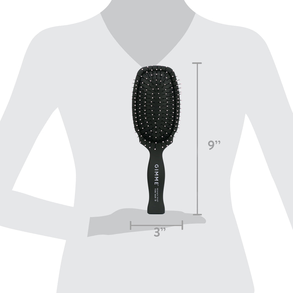 Gimme Beauty Hairbrush Detangle Fine Hair Synthetic Bristles Black 1ct