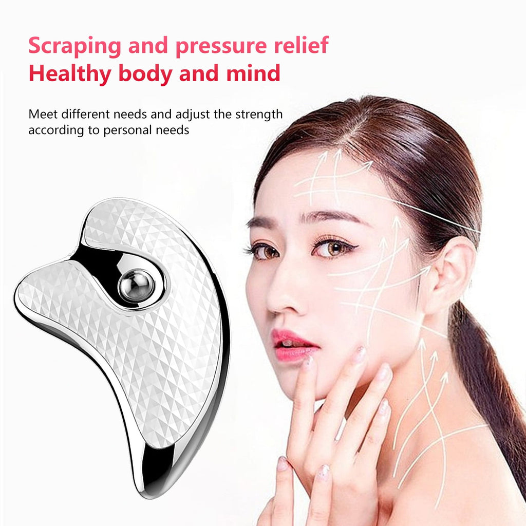 Beauty Clearance Under $15 Facial Scraper Massager, Household Electric Board, Face Lifting Firming Beauty Scraping Instrument Facial Scraping Massage Tool For Women Electric Gua White