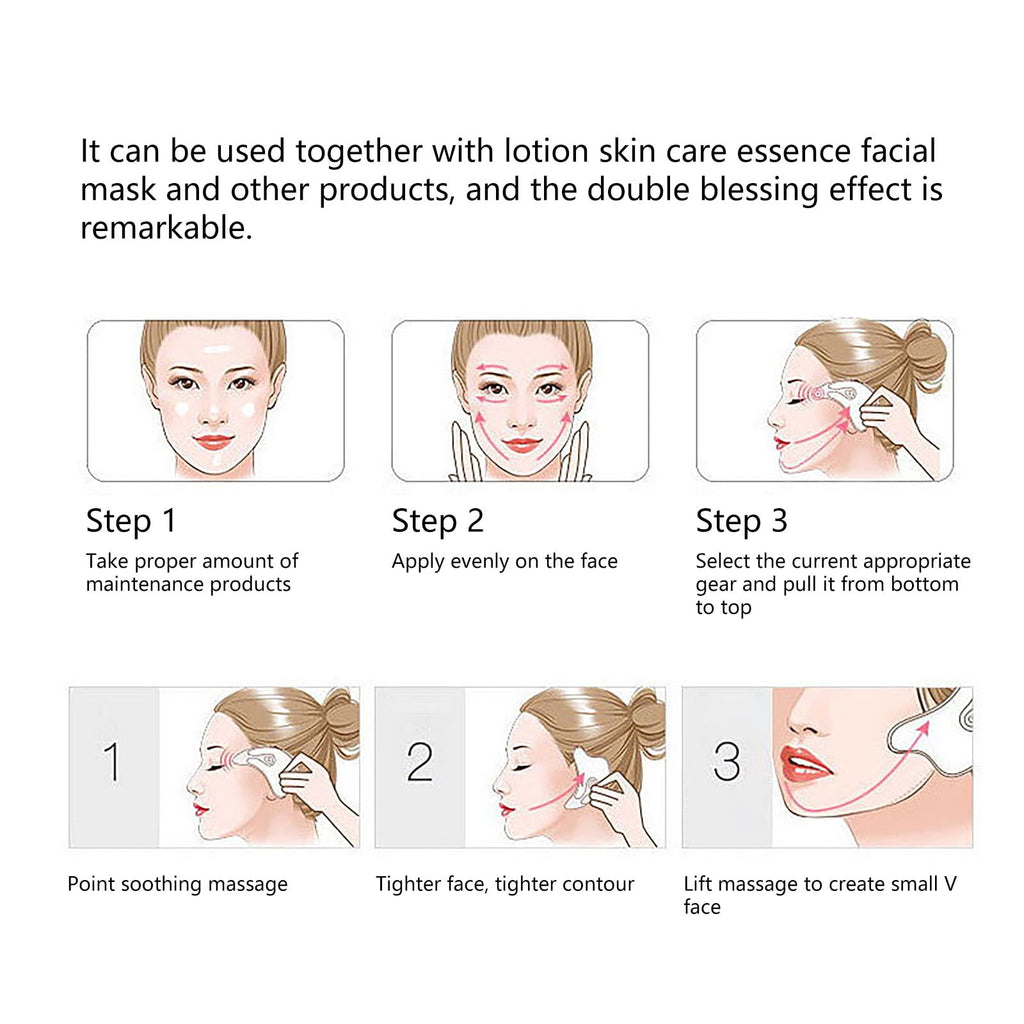 Beauty Clearance Under $15 Facial Scraper Massager, Household Electric Board, Face Lifting Firming Beauty Scraping Instrument Facial Scraping Massage Tool For Women Electric Gua White